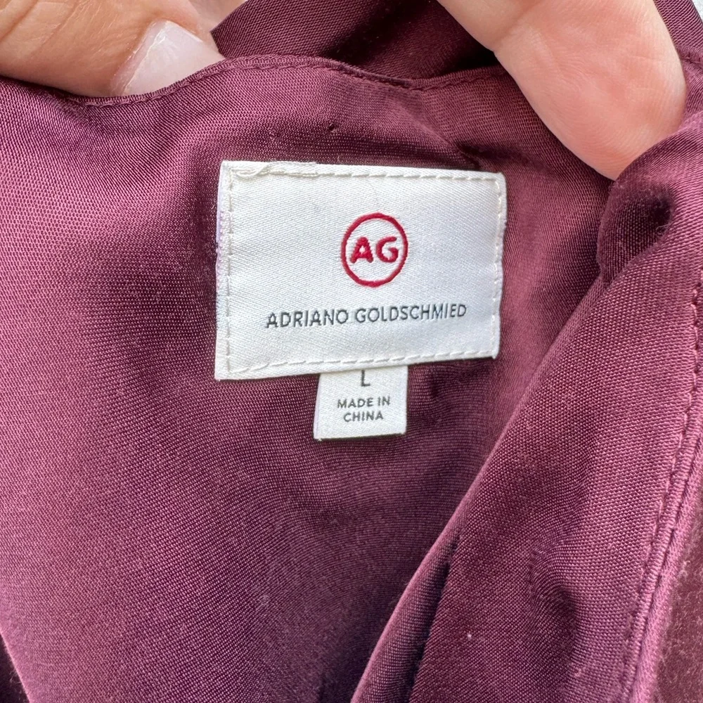 AG ADRIANO GOLDSCHMIED: Scarlett Slip Dress in Rich Carmine. Size L - Picture 8 of 12